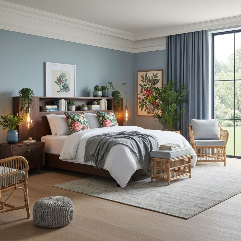 Serene bedroom styling
